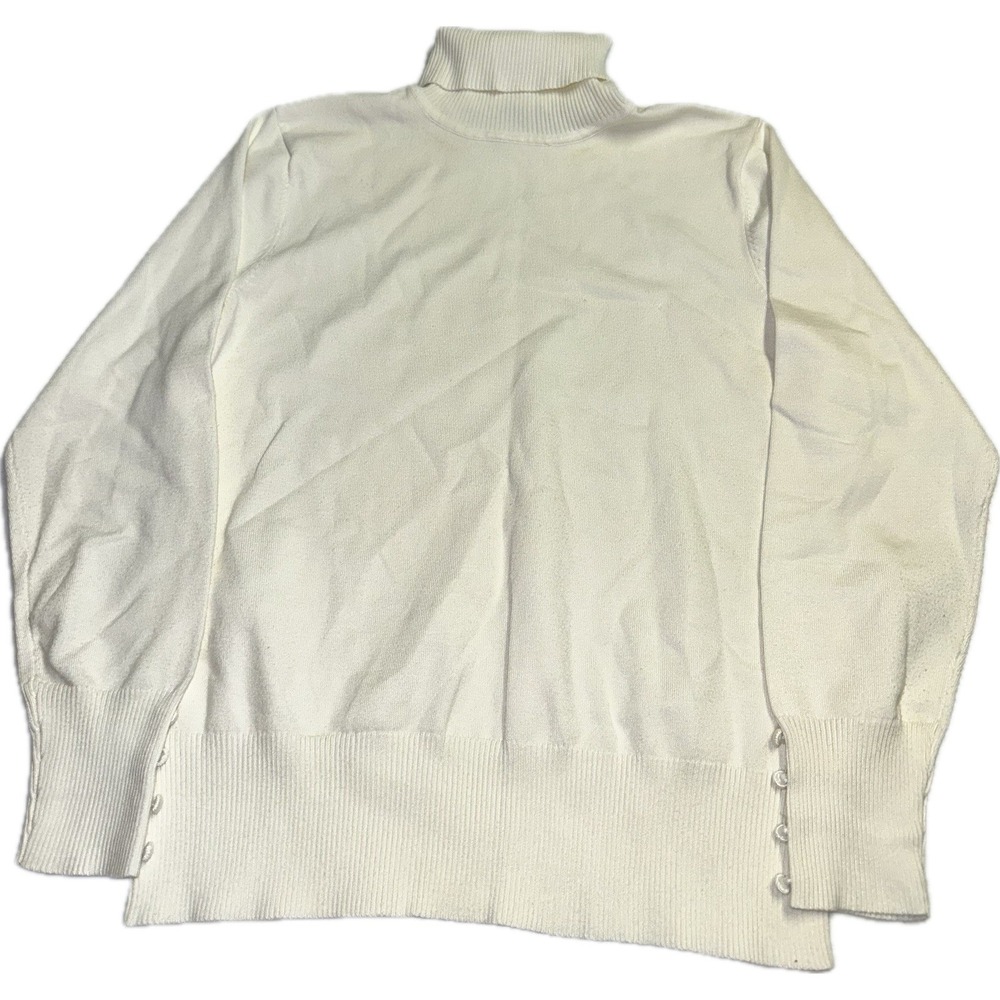 Spense Knits Women's Size XL White Cream Color Turtleneck Sweater‎